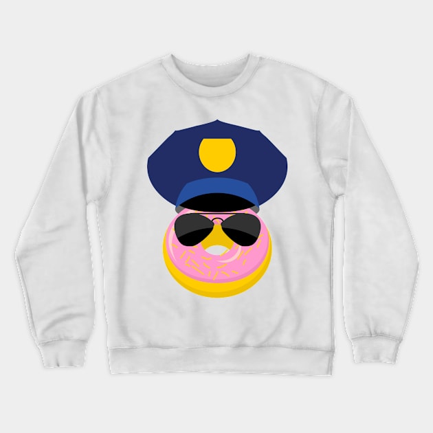 Police Donut Pink Frosting Crewneck Sweatshirt by InkyArt